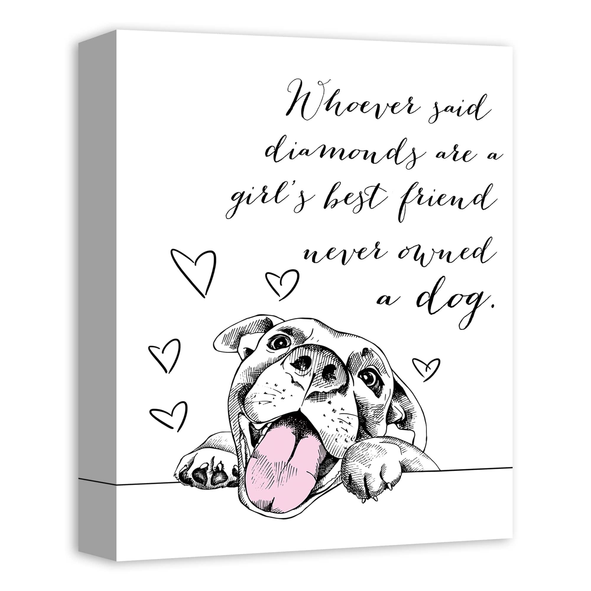 Dog's Are A Girl's Best Friend Canvas Wall Art